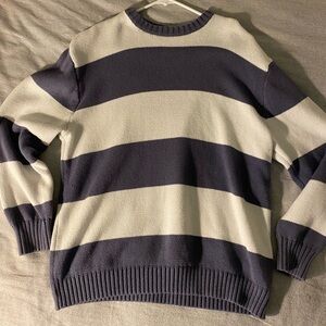 Hollister blue and white striped oversized sweater.